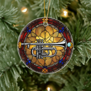Trombone Music Ceramic Tree Decoration