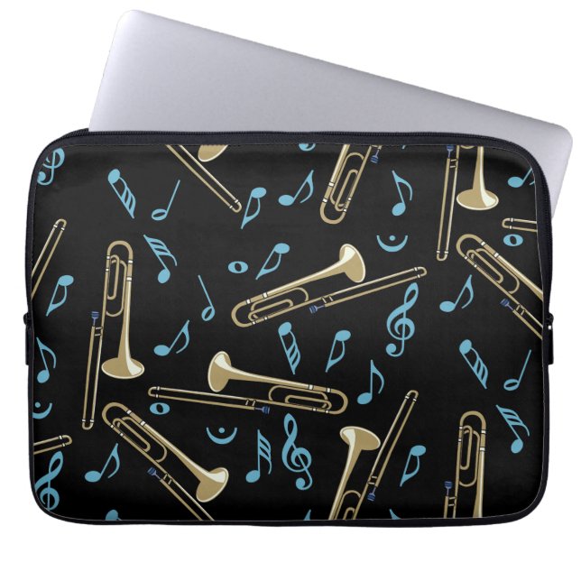 Trombone Music Notes  Laptop Sleeve (Front)