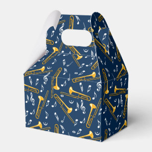 Trombone Music Notes Pattern Favour Box