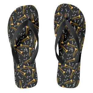 Trombone Music Notes Pattern Jandals
