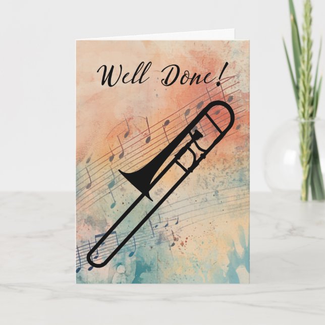 Trombone Music Performance Congratulations Card (Front)
