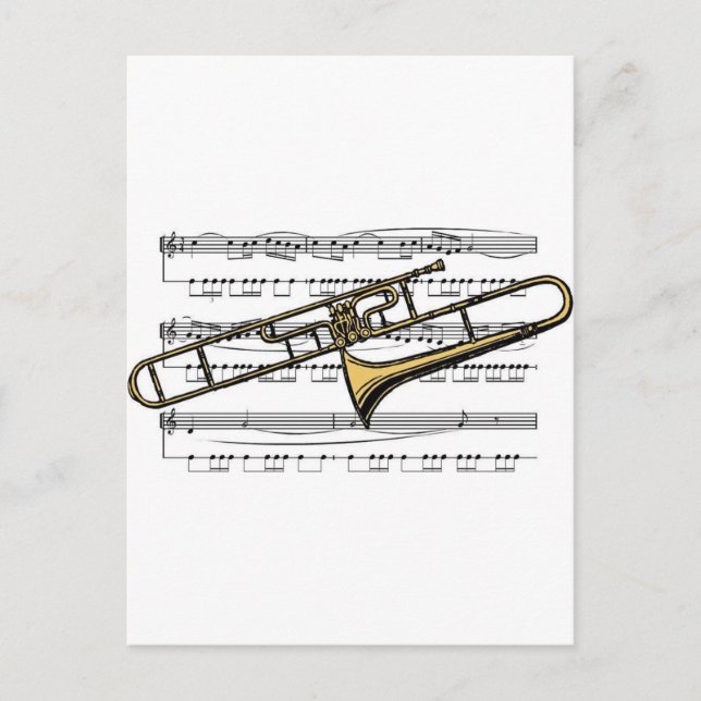 Trombone Musical 14 B Postcard (Front)