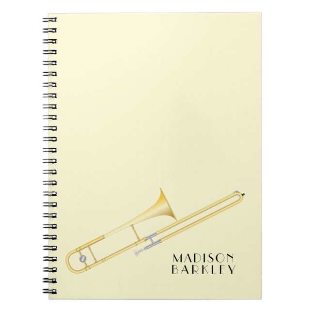 Trombone Musician Band Teacher Notebook (Front)