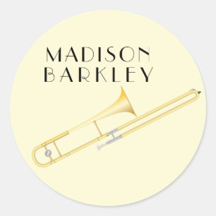 Trombone Musician Band Teacher Oval Sticker