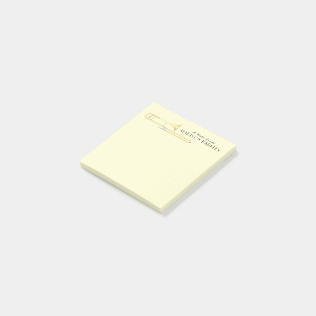 Trombone Musician Band Teacher Post-it Notes (Angled)