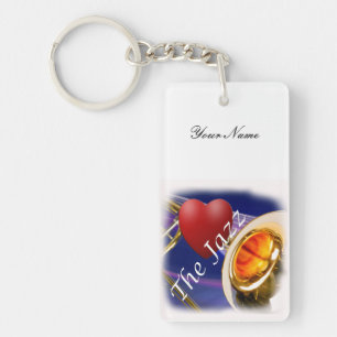 Trombone Musician Love Key Chain or Keychain