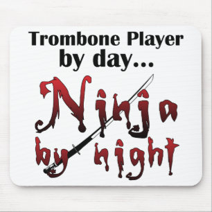 Trombone Ninja Mouse Pad