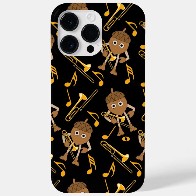 Trombone Nut Music Notes Black Case-Mate iPhone Case (Back)