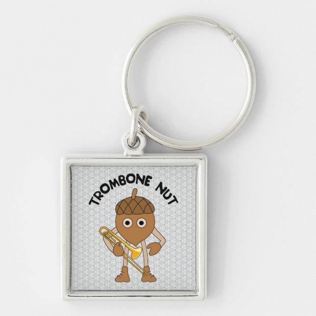Trombone Nut Text Key Ring (Front)