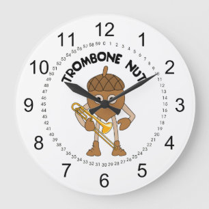 Trombone Nut Text Large Clock