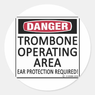Trombone Operating Area Classic Round Sticker