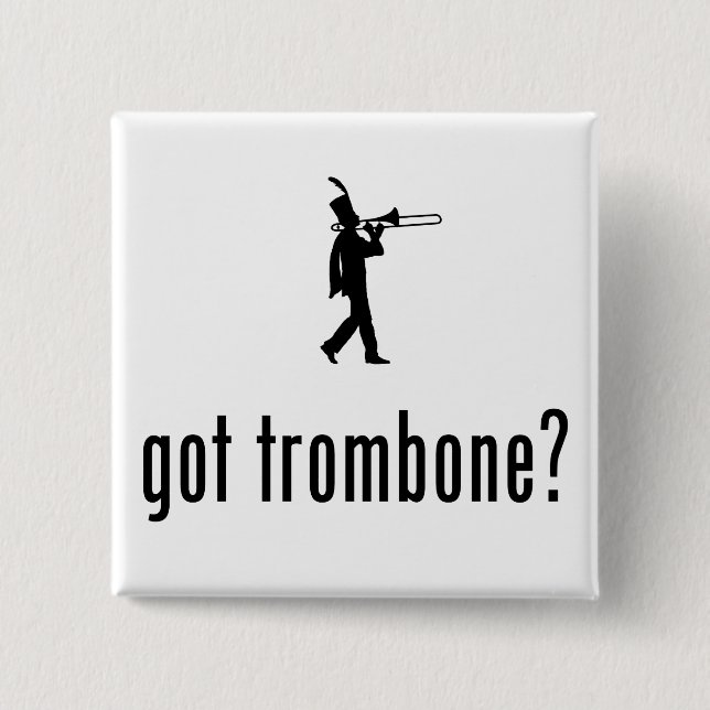 Trombone Player 15 Cm Square Badge (Front)