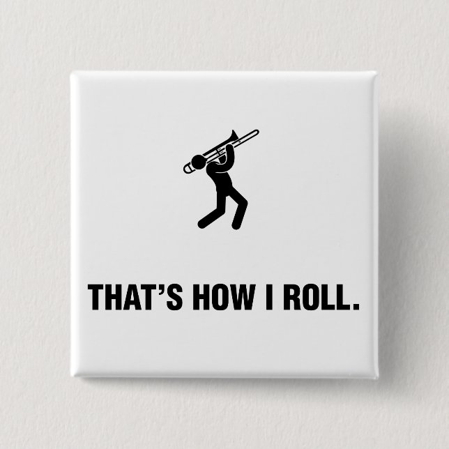 Trombone Player 15 Cm Square Badge (Front)
