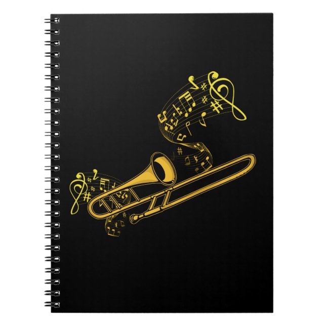 Trombone Player Brass Music Instrument Big Band Notebook (Front)