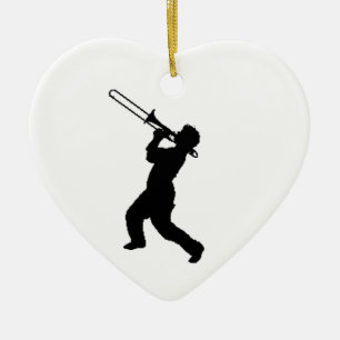 "Trombone Player" design gifts and products Ceramic Tree Decoration