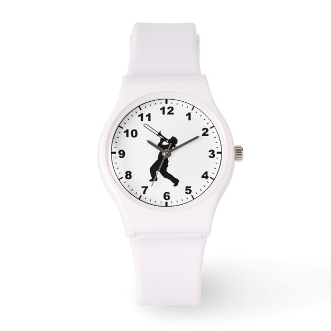 "Trombone Player" design wrist watches (Front)