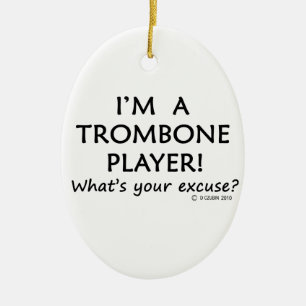 Trombone Player Excuse Ceramic Tree Decoration
