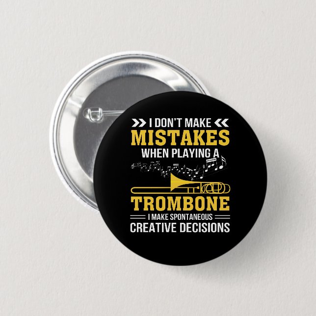 Trombone Player Make Spontaneous Creative 6 Cm Round Badge (Front & Back)