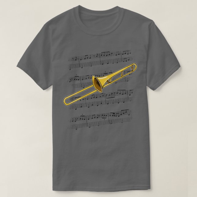 Trombone Player Trombonist Brass Musician Colour T-Shirt (Design Front)