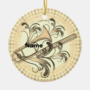 Trombone Rhythm Ceramic Tree Decoration