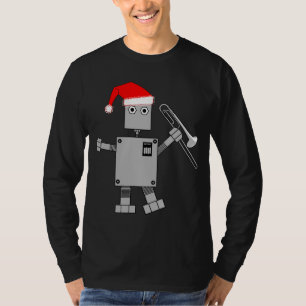 Trombone Santa Hat Robot T-Shirt