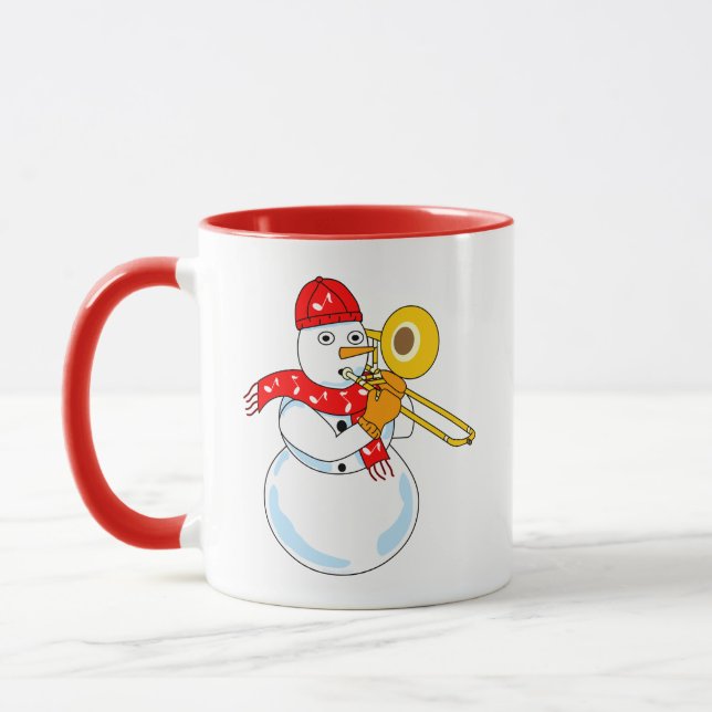 Trombone Snowman Mug (Left)