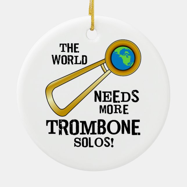 Trombone Solos Ceramic Tree Decoration (Back)