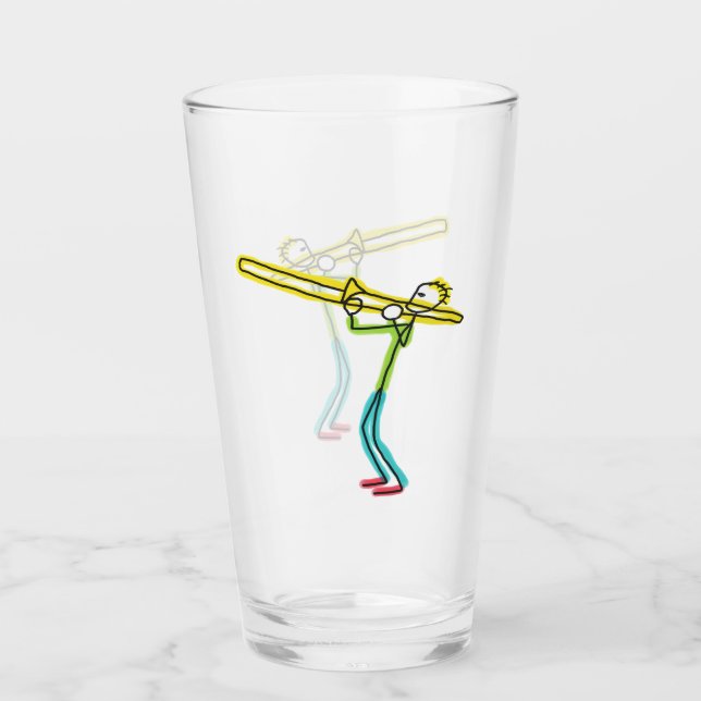 Trombone Stickman Glass (Front)