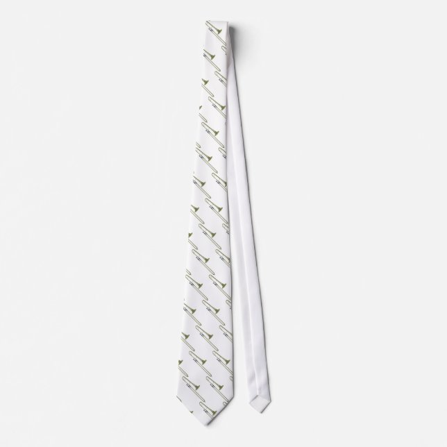 Trombone Tie (white) (Front)