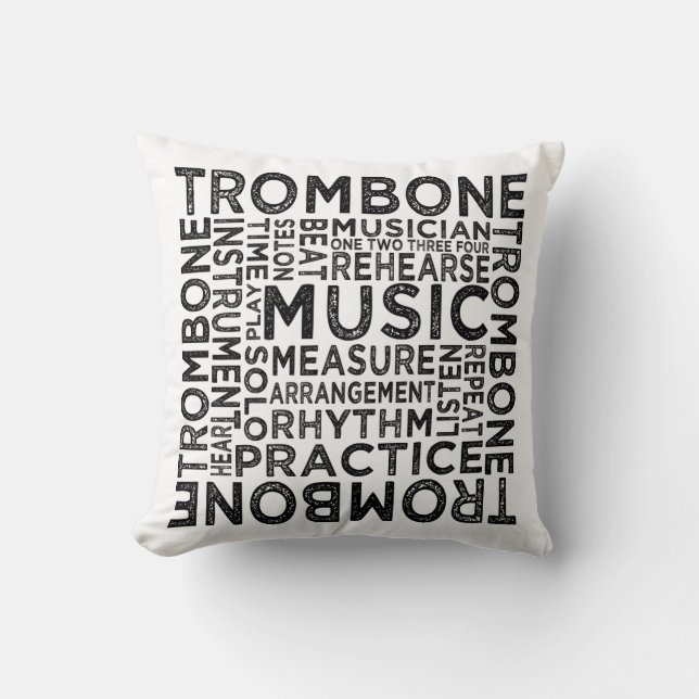 Trombone Typography Cushion (Front)