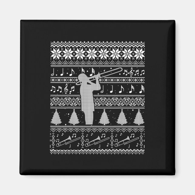 Trombone Ugly Christmas Shirt Funny Nd Sweater  Magnet (Front)