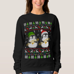 Trombone Ugly Christmas Sweater Elf Santa Penguin