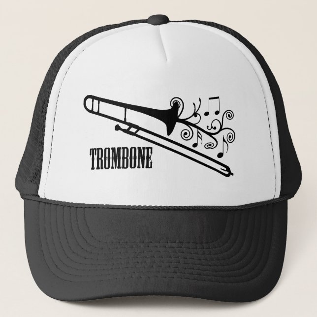 Trombone Vector Design Trucker Hat (Front)