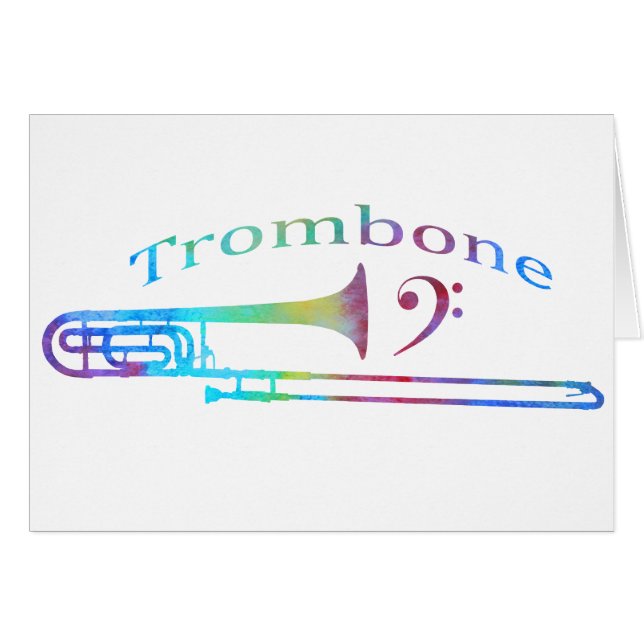 Trombone with Bass Clef (Front Horizontal)