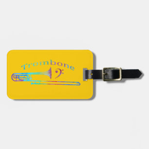 Trombone with Bass Clef Luggage Tag