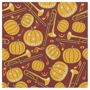 Trombones Halloween Pumpkin Pattern Fabric