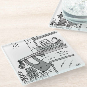 Trombonist Hangs his Washing Out Glass Coaster