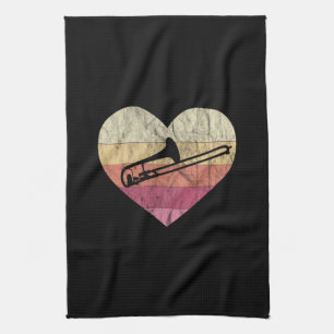 Trombonist Loves Playing Trombone Tea Towel