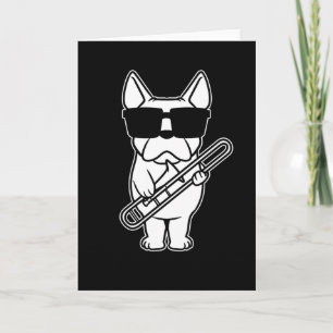 Trombonist Trombone Player Dog With Trombone Card