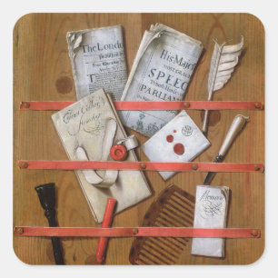 Trompe l'oeil, 1702 square sticker