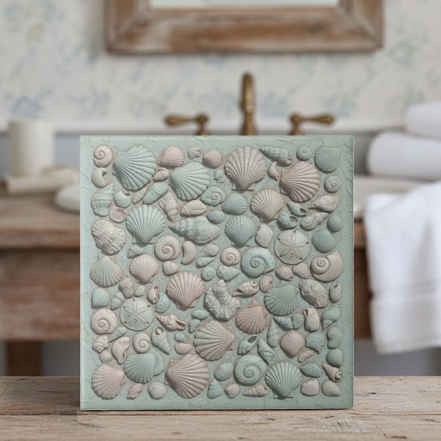 Trompe L'oeil Marine Life Shell Mosaic ID1190a Tile (Creator Uploaded)