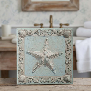 Trompe L'oeil Marine Life Starfish ID1190h Tile