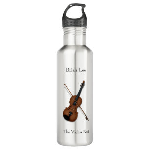 Trompe L'oeil Violin With Bow Musician's Custom 710 Ml Water Bottle