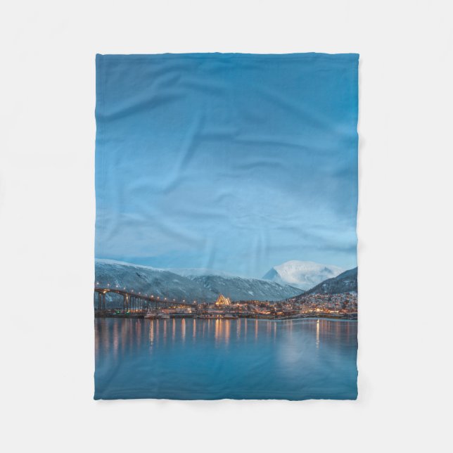 Tromso Norway Fleece Blanket (Front)