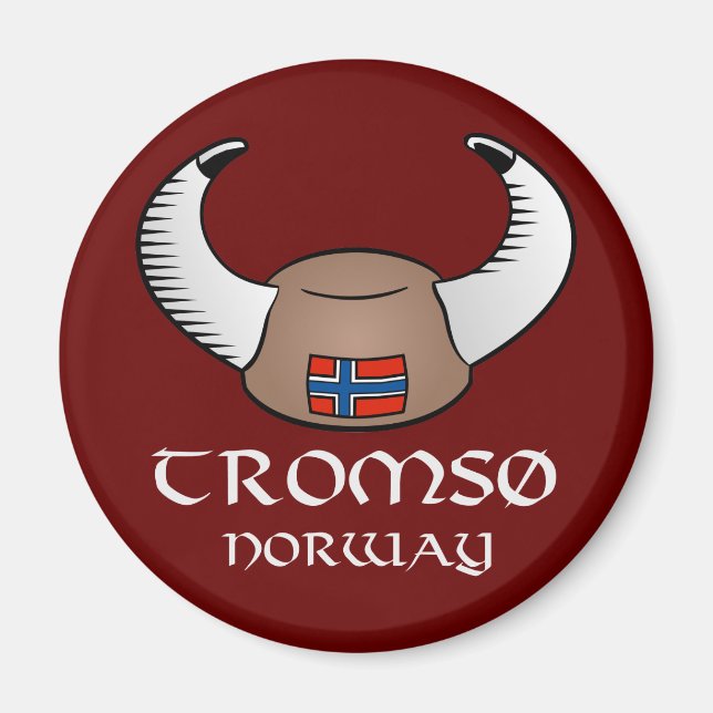 Tromso Norway Viking Hat Magnet (Front)
