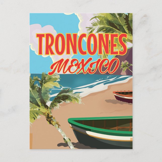 Troncones Beach Mexico travel poster Postcard (Front)