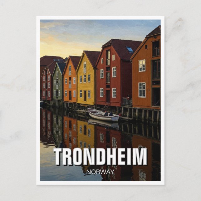 Trondheim Bakklandet Norway Travel Postcard (Front)
