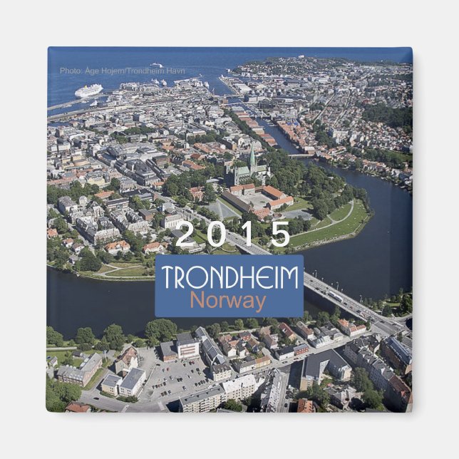 Trondheim Norway Travel Magnet Change Year (Front)