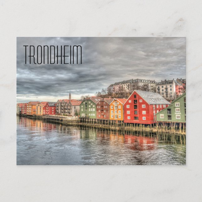 Trondheim Norway Waterfront Postcard (Front)