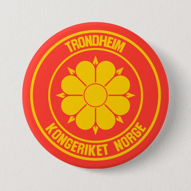 Trondheim Round Emblem 7.5 Cm Round Badge (Front)